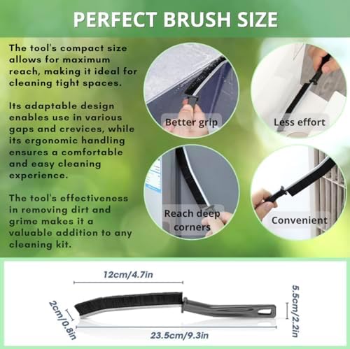 3Pcs Crevice Cleaning Brush Set Long Handle for Hard to Reach Areas