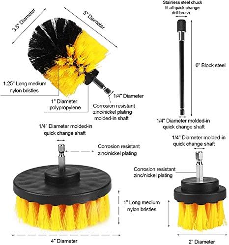 4-Pack Drill Brush Set - All-Purpose Cleaning Kit for Home Kitchen