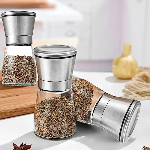 Stainless Steel Salt Pepper Grinder Set 2-Pack