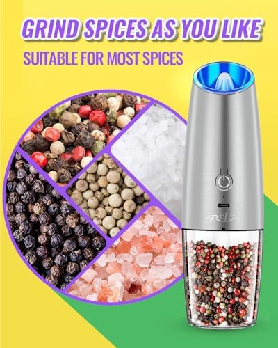 Rongyuxuan Rechargeable Electric Salt and Pepper Grinder Set