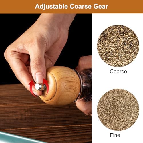 Versatile 8-Inch Wooden Salt and Pepper Mill Set