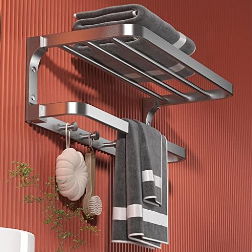 ANNBKAPremium Aluminum Towel Rack Bathroom Towel Holder Message Gray