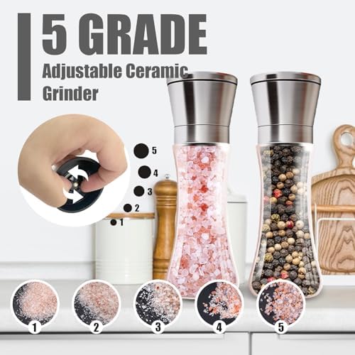 Sleek Salt Pepper Grinder Set
