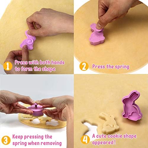 PARTYWIND Mini 3D Easter Cookie Cutters Set 4 PCS
