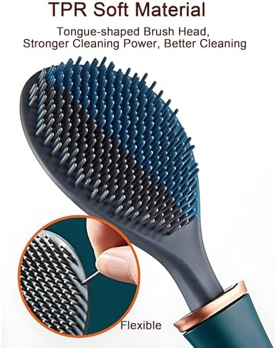 2025 New Smooth Silicone Toilet Brush Set Wall-Mounted for Home Bathroom