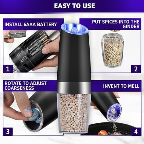 ALPENKOK 2Piece Electric Salt Pepper Grinder