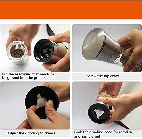 Sakhggye Salt and Pepper Grinders Ceramic Grinder for Adjustable Strength