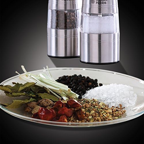 Russell Hobbs Battery-Powered Salt Pepper Grinder Stainless Steel Silver Eco-Friendly