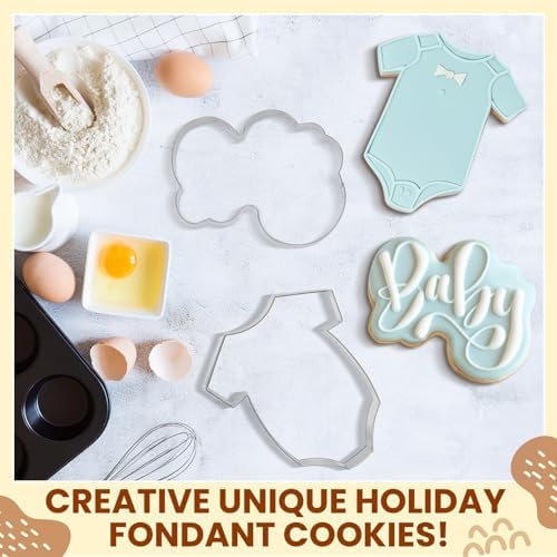 Gigantic 2-Piece Stainless Steel Cookie Cutters for Baby Showers