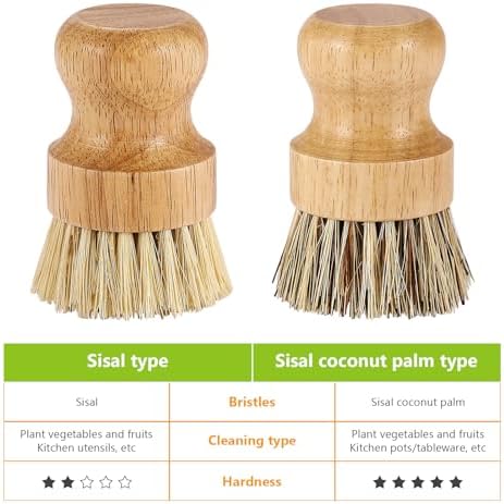 Bamboo Round Palm Pot Scrubbers 2-Pack