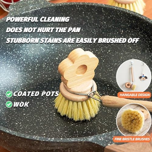 SHINCULSUN Natural Beechwood Dish Brush with Handle