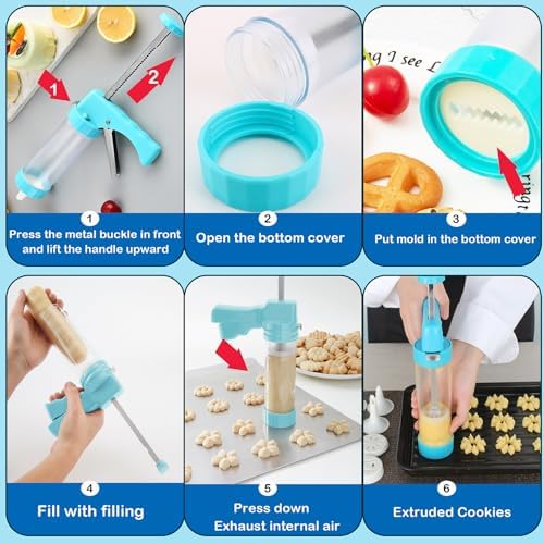 Hendiy Cookie Press Gun with 16 Stencils and 6 Icing Tips