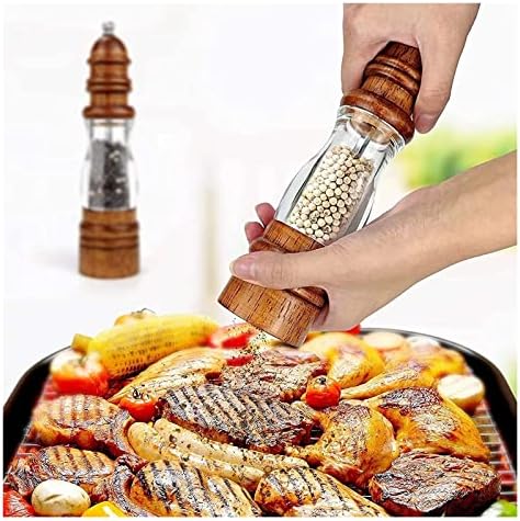 ZAEGO Refillable Pepper Mill Salt Pepper grinder set with Coarse Fine Adjustment