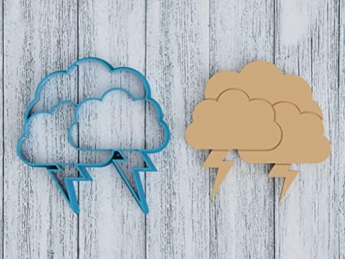 Storm Cloud with Lightning Cookie Cutter - 4 Inch