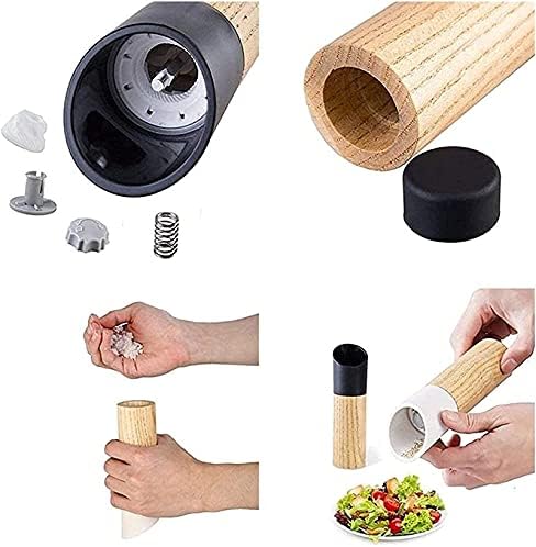 Premium Wooden Salt and Pepper Grinder Set with Adjustable Ceramic Mechanism