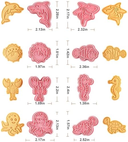 8 Pcs Ocean Cookie Cutters Set Baking Molds
