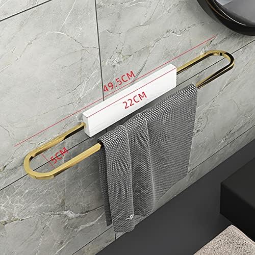 Rustproof Marble Towel Rail No Drill Wall-Mounted Bathroom Towel Holder
