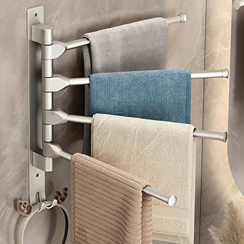 LUCEAE Swivel Towel Rack with 4 Arms for Bathroom and Kitchen
