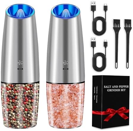 Rechargeable Salt and Pepper grinder set