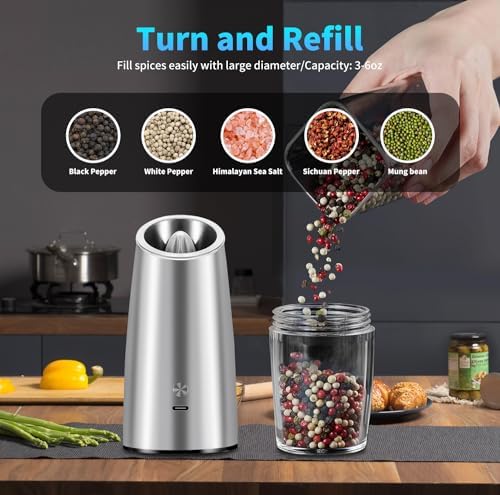 Rechargeable Salt and Pepper grinder set