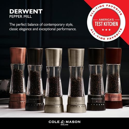 Cole Mason Derwent Salt Pepper Mill Set with Tray