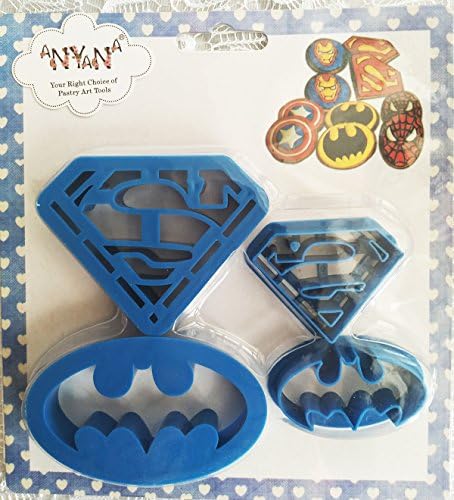 4PCS Super Hero Cookie Cutter Set Batman Superman Cartoon