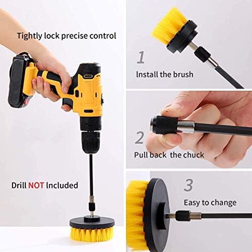 4-Pack Drill Brush Set - All-Purpose Cleaning Kit for Home Kitchen