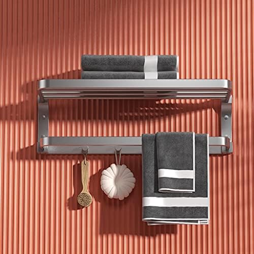 ANNBKAPremium Aluminum Towel Rack Bathroom Towel Holder Message Gray