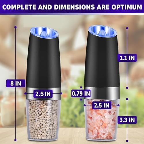 ALPENKOK 2Piece Electric Salt Pepper Grinder