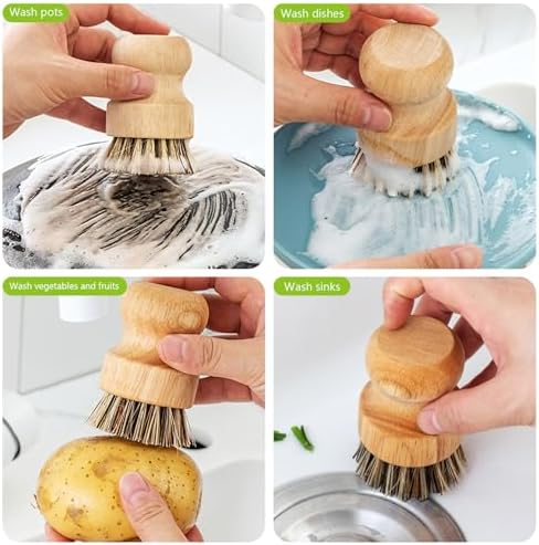 Bamboo Round Palm Pot Scrubbers 2-Pack