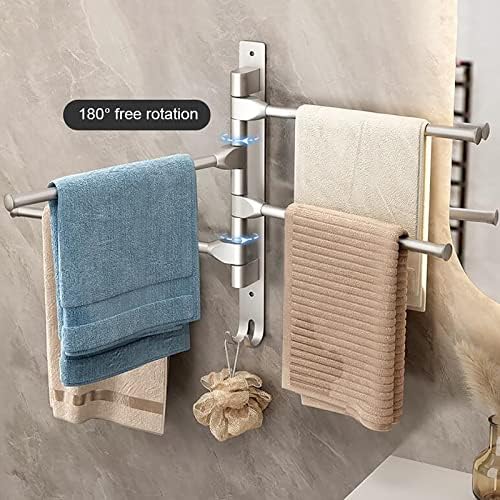 LUCEAE Swivel Towel Rack with 4 Arms for Bathroom and Kitchen
