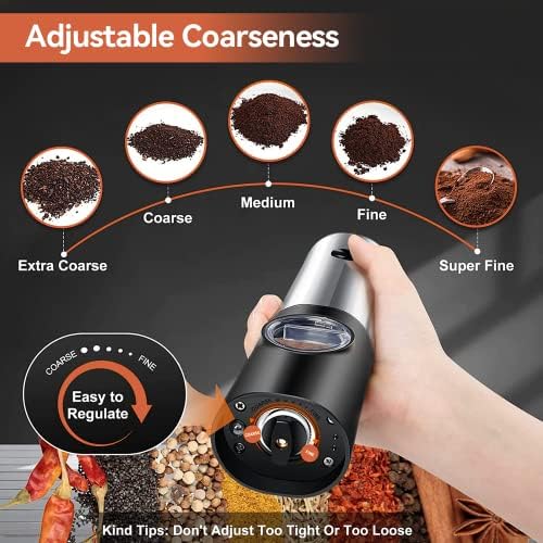 Wireless Electric Salt Pepper Grinder Set