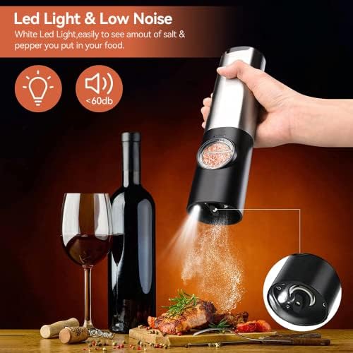 Wireless Electric Salt Pepper Grinder Set