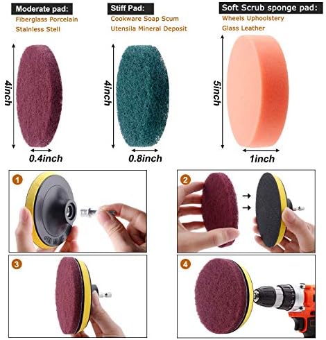 Hongfa23-Piece Drill Brush Attachment Set for Tile Sinks and More
