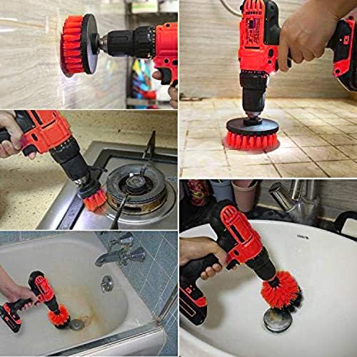 CLEANZOID Drill Brush Set for Grout Tiles Sinks Kitchen Bathroom Cleaning