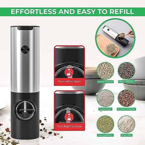 Effortless Salt Pepper Grinder Set