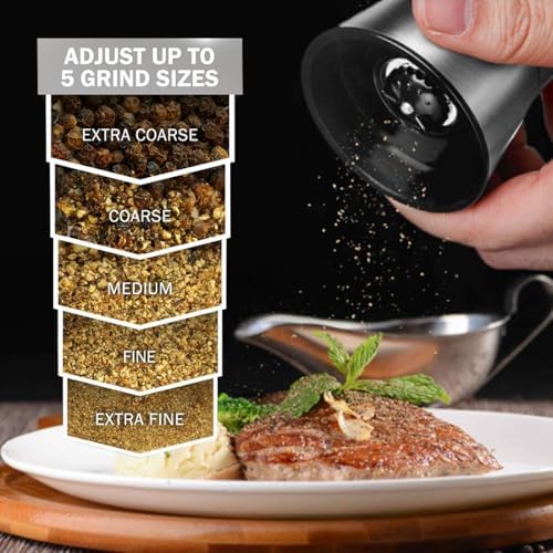 Professional Quality Salt Pepper Grinder Set