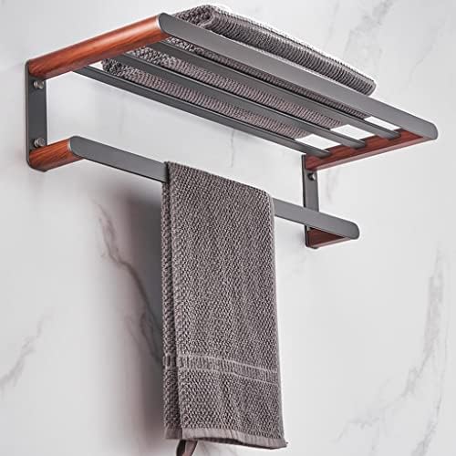 Sturdy Gray Bathroom Towel Holder Wall-Mounted Towel Rack for Bathroom Use