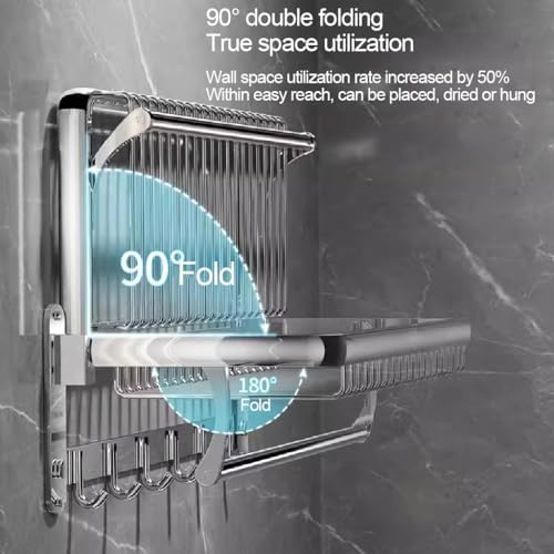 Annbka Wall Mounted Towel Rack 304 Stainless Steel Gray 40CM