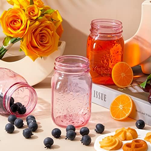 Perfectly PINK 12-Piece Mason Jar Set for Kitchen Craft DIY
