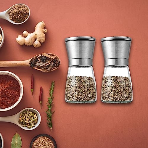 Stainless Steel Salt Pepper Grinder Set 2-Pack