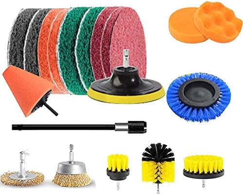 Unitor 19-Piece Drill Brush Attachment Set - Multi-Purpose Bathroom Cleaning Kit