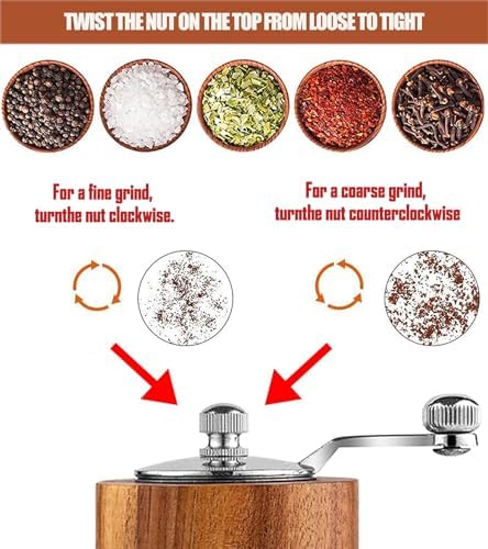 HMTRADE Acacia Wood Salt and Pepper Grinder Deluxe Set
