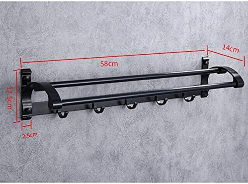 Space-Saving Towel Rack wAluminum Double-Bar 11Lbs Capacity Anti-Rust