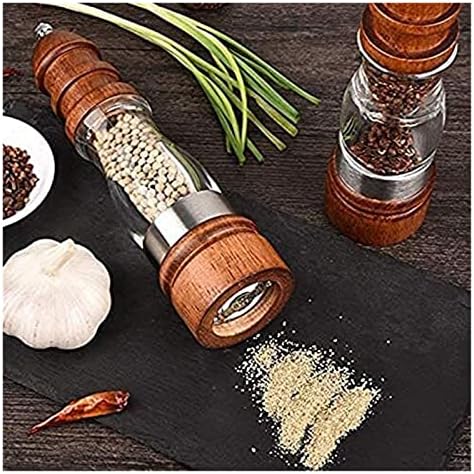 ZAEGO Refillable Pepper Mill Salt Pepper grinder set with Coarse Fine Adjustment