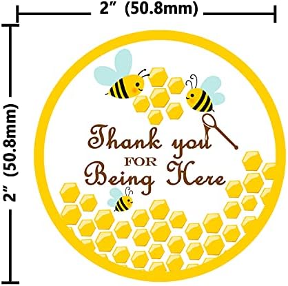 Top Label Thank You Honey Bumble Bee Stickers 2 Inch 160 Pcs