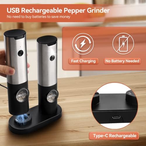 Wireless Electric Salt Pepper Grinder Set