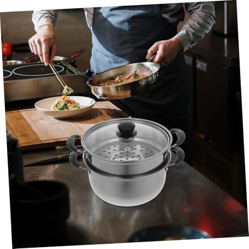 Stainless Steel Soup Pot with Lid for Steaming and Cooking