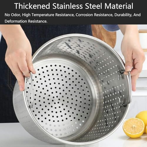 SS Strain Basket Stainless Steel Boil Pot Strainer Silver Durable Kitchen Tool