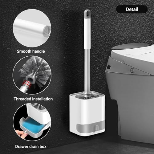 compact toilet brush set for deep cleaning